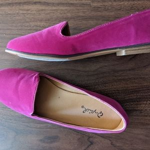 Pink Suede Loafers